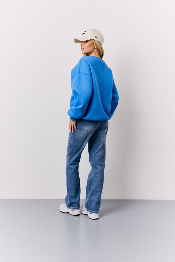 In The Style In The Style Blue Borg Graphic Sweater Blue