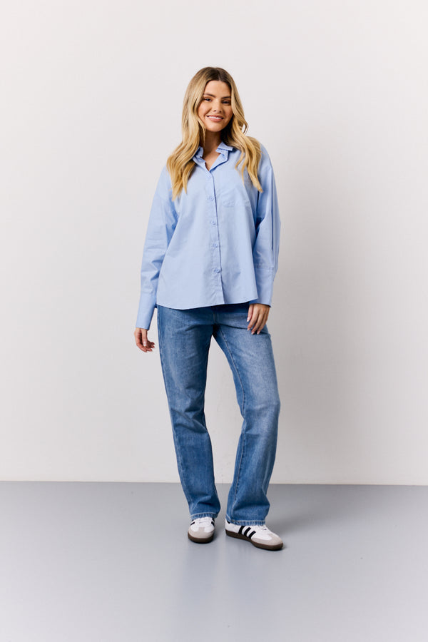 In The Style In The Style Blue Oversized Shirt Blue