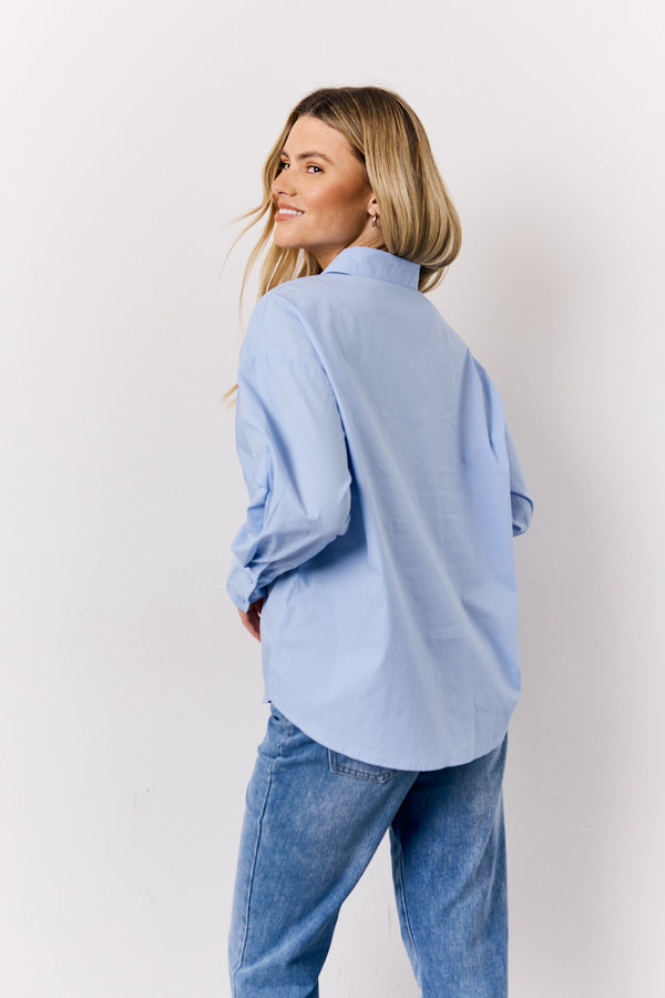 In The Style In The Style Blue Oversized Shirt Blue