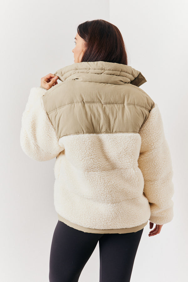 In The Style In The Style Borg Contrast Puffer Coat Sage