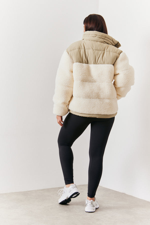In The Style In The Style Borg Contrast Puffer Coat Sage