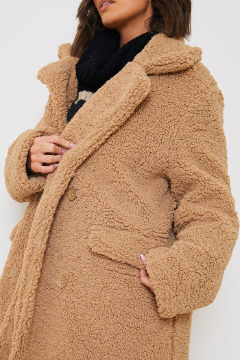 In The Style In The Style Borg Double Breasted Coat Stone