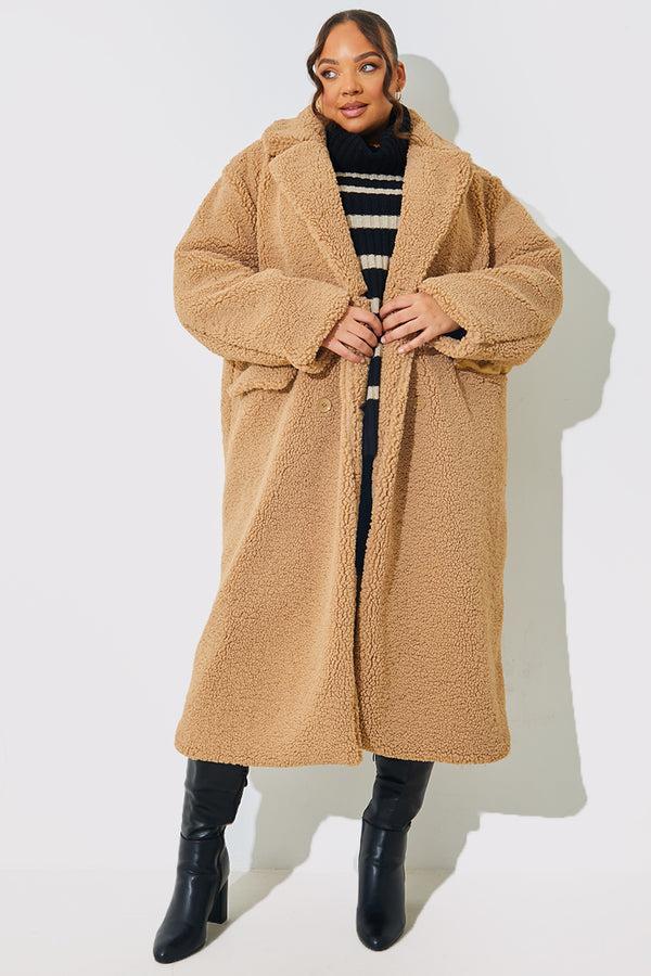 In The Style In The Style Borg Double Breasted Coat Stone