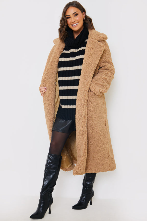 in the style In the Style Borg Double Breasted Coat Stone