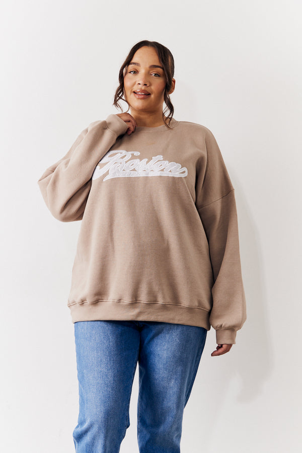 In The Style In The Style BOSTON OVERSIZED SWEATER Stone