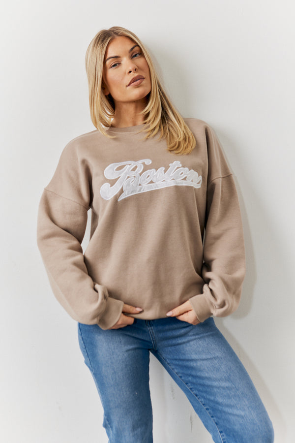 in the style In The Style BOSTON OVERSIZED SWEATER Stone