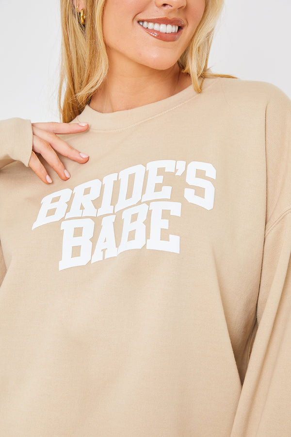 In The Style In The Style Bride Babe's Crew Neck Sweatshirt Stone