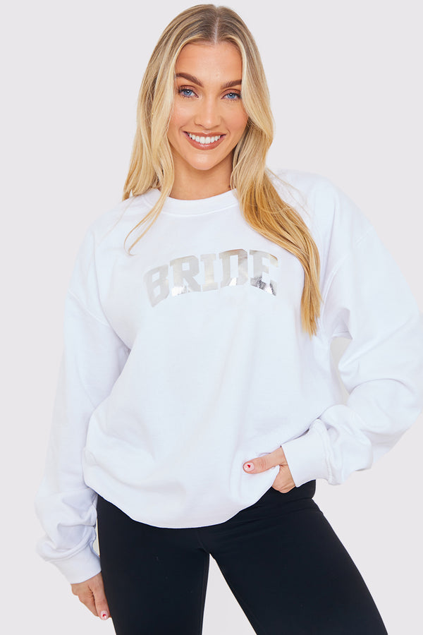 in the style In The Style Bride Crew Neck Sweatshirt Stone