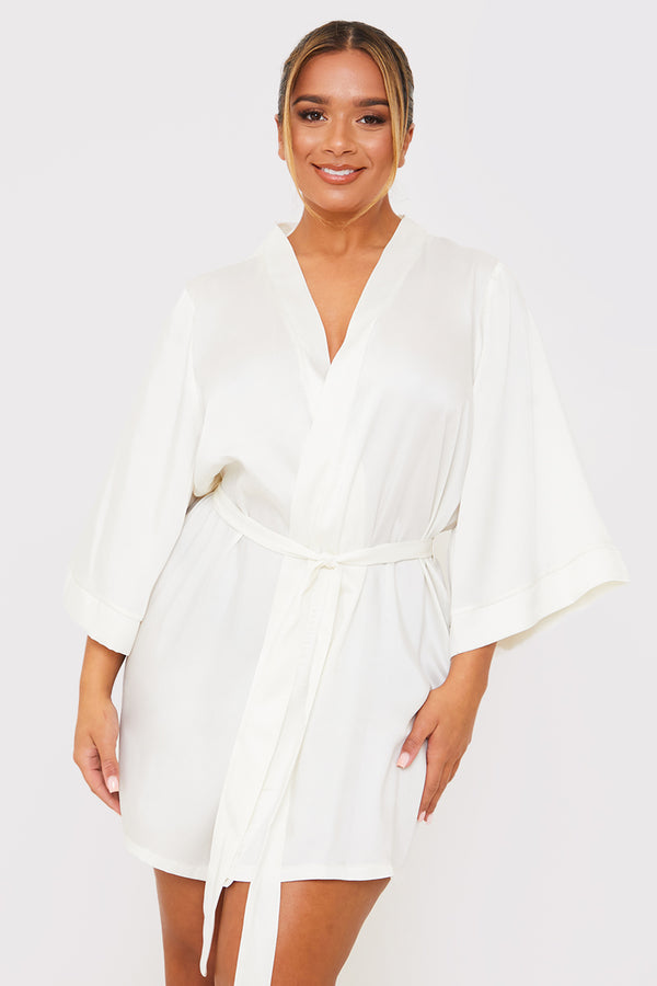 In The Style In The Style Bride Satin Dressing Gown With Gifting White