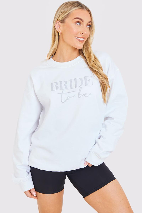 in the style In The Style Bride to Be Crew Slogan Sweatshirt Silver