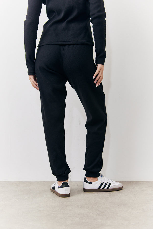 In The Style In The Style Brushed Rib Co Ord Slim Joggers Black