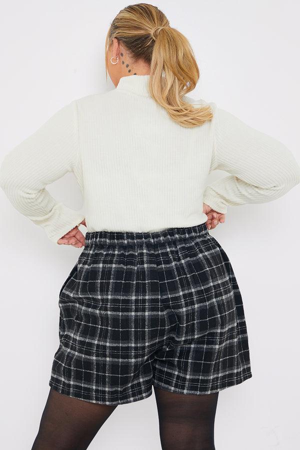 In The Style In The Style Brushed Rib High Neck Long Sleeve Top White