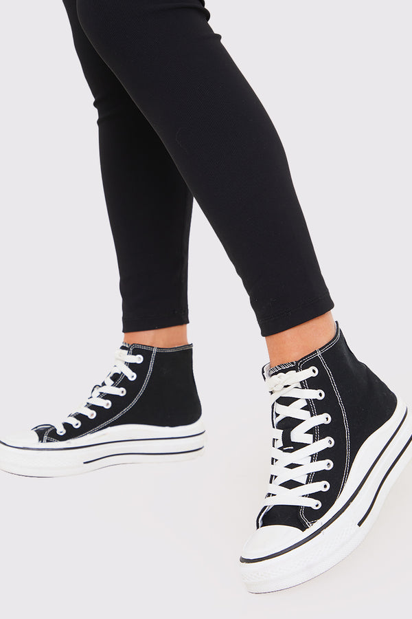 In The Style In The Style Canvas High Top Trainers White