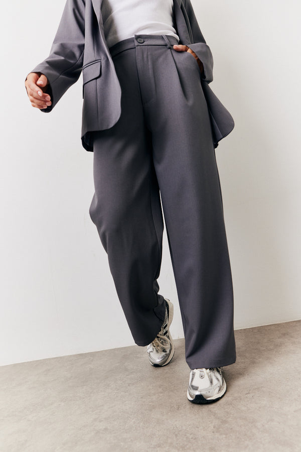 In The Style In The Style Charcoal Elastic Waist Back Trouser Charcoal