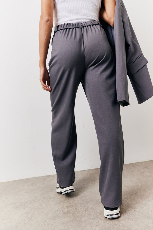 In The Style In The Style Charcoal Elastic Waist Back Trouser Charcoal