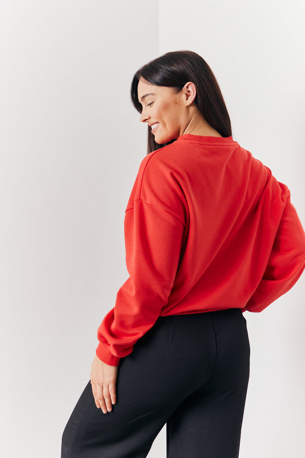 In The Style In The Style Chicago Slogan Sweatshirt Red