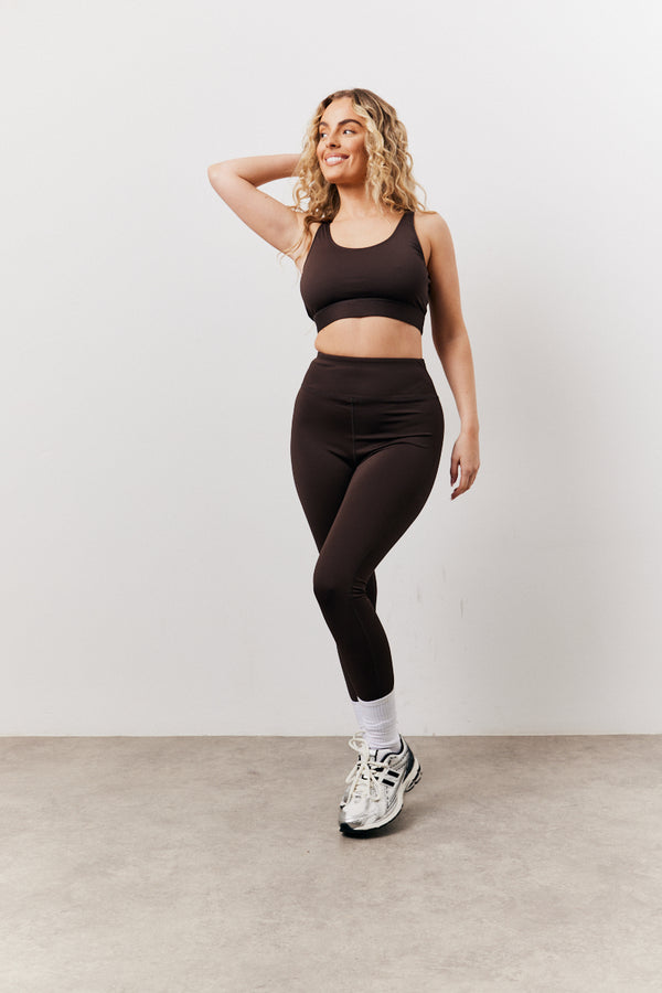 In The Style In The Style Chocolate Adjustable Sports Co-Ord Bra Chocolate