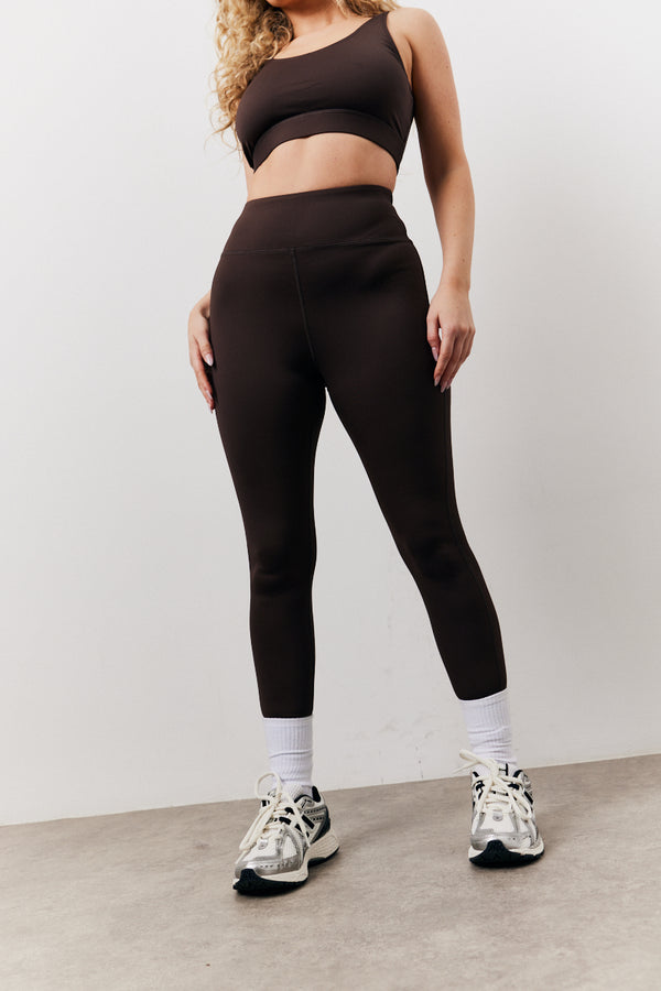 In The Style In The Style Chocolate High Waisted Co-Ord Leggings Chocolate
