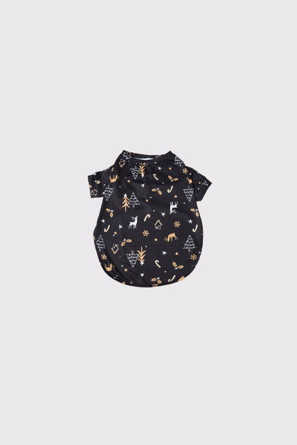 In The Style In The Style Christmas Tree Print Dog PJ Black