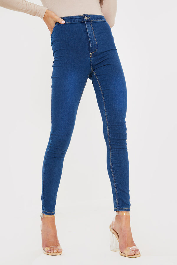In The Style In The Style Clean High Waisted Stretch Jegging Jeans Blue