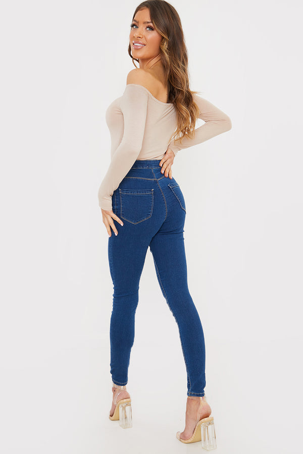 In The Style In The Style Clean High Waisted Stretch Jegging Jeans Blue