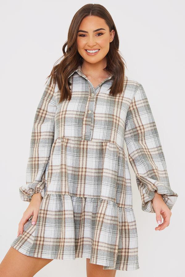 in the style In the Style Collared Smock Dress Grey