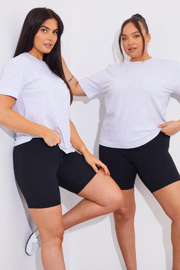 in the style In The Style Contour High Waisted Cycling Shorts Black