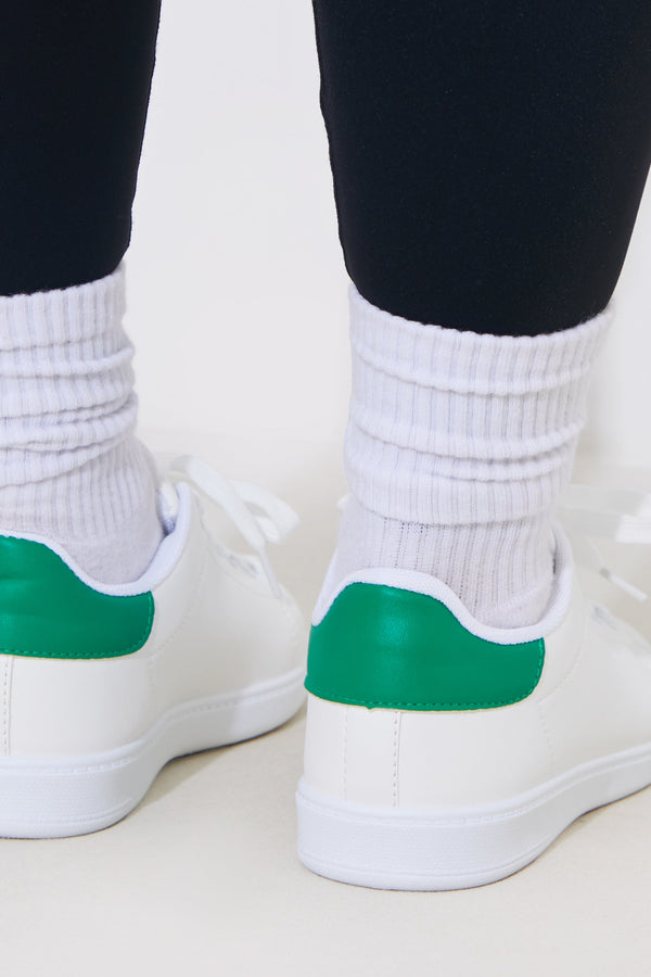 In The Style In The Style CONTRAST COLOUR HEEL LACE UP TRAINERS White