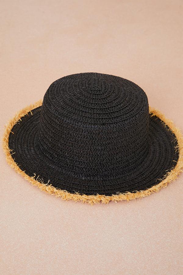 In The Style In The Style Contrast Trim Summer Hat Black