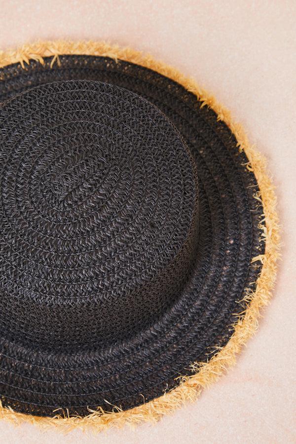 In The Style In The Style Contrast Trim Summer Hat Black