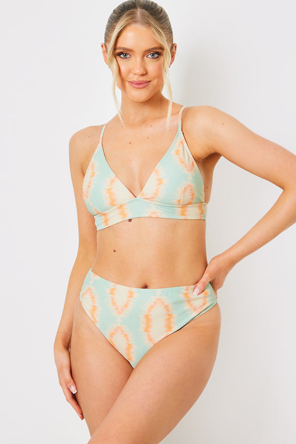 in the style In the Style Control High Waist High Leg Bikini Bottoms Multicoloured