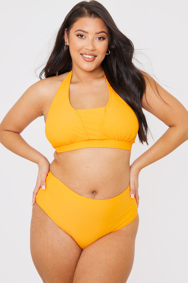in the style In the Style Control High Waisted Bikini Bottoms Orange