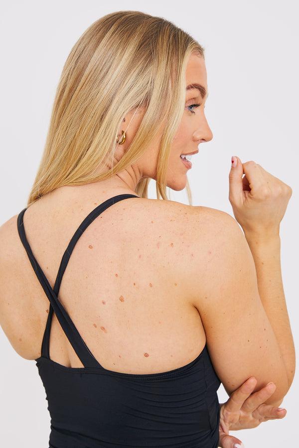 In The Style In The Style Control Knot Detail Cut Out Swimsuit Black