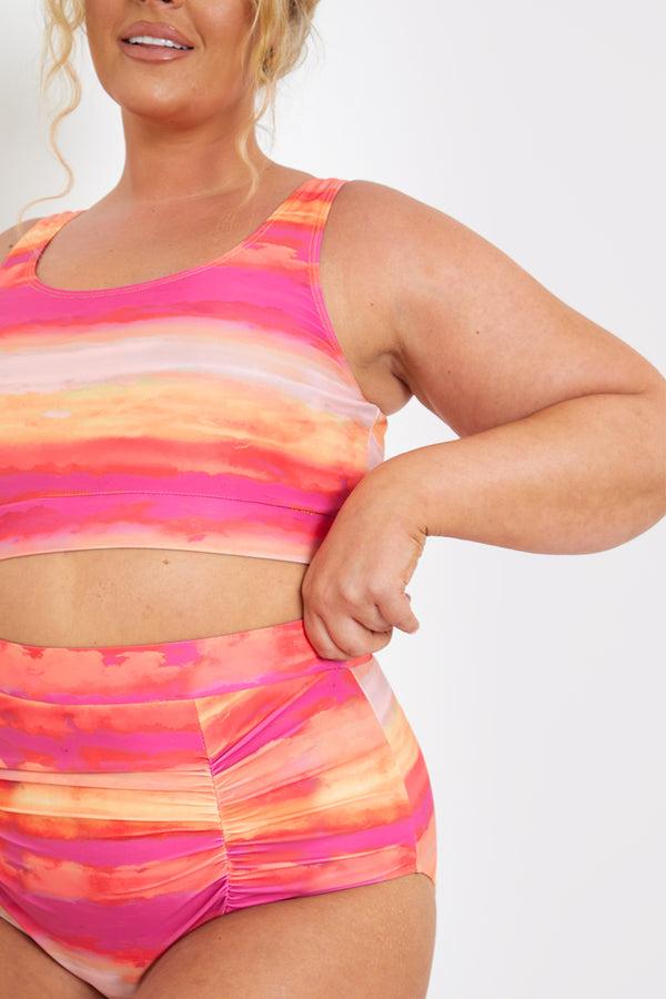 In The Style In The Style Control Ombre Print Ruched Bikini Bottoms Multi