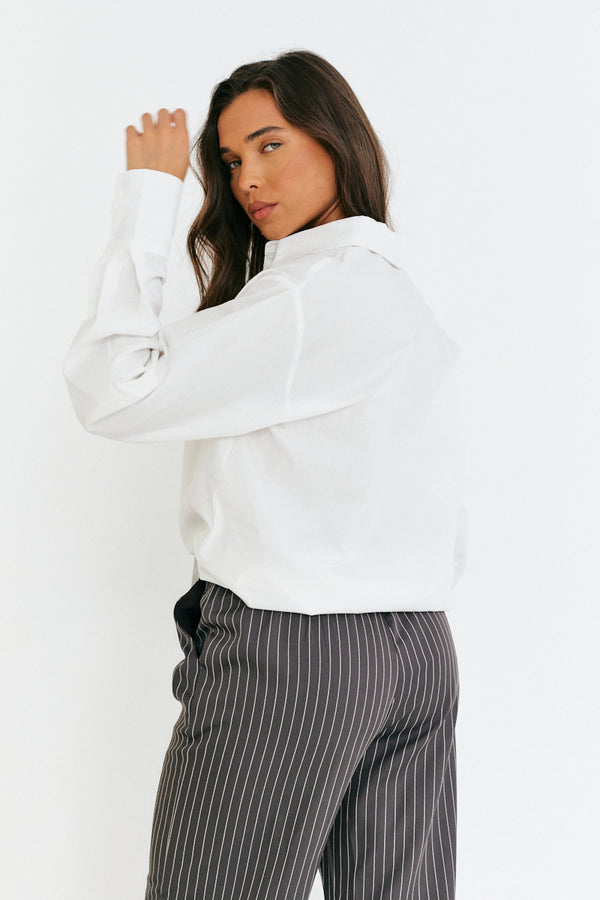 In The Style In The Style Cotton Poplin Shirt White