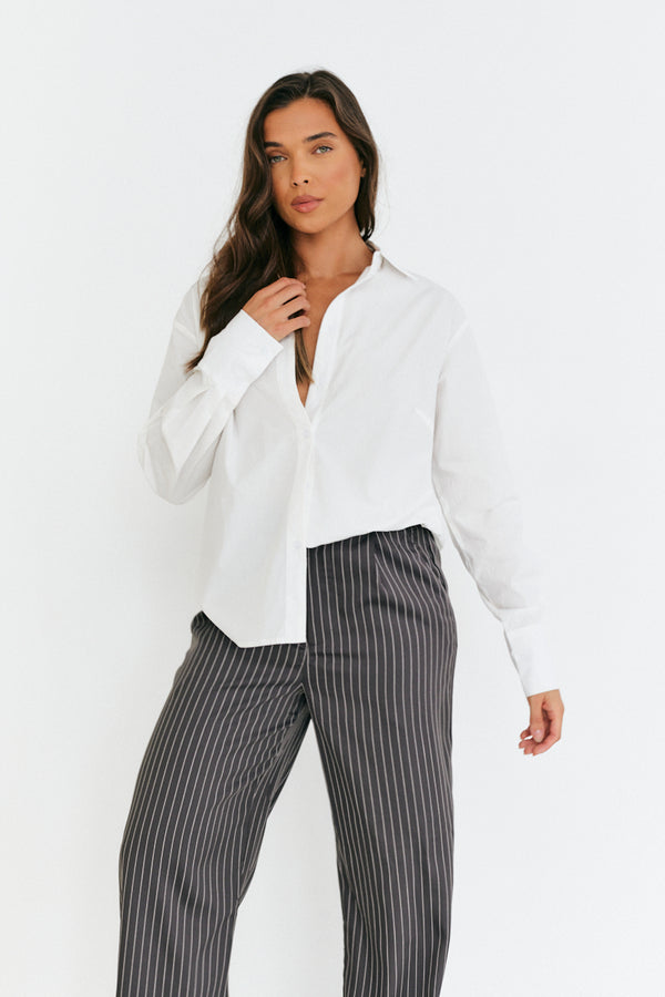 in the style In The Style Cotton Poplin Shirt White
