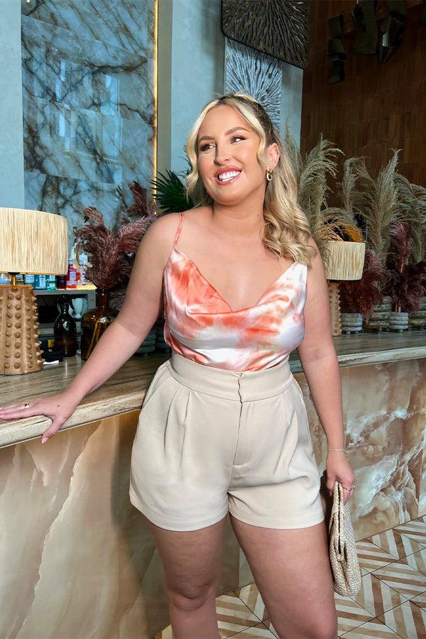 in the style In The Style Cowl Neck Bodysuit Orange