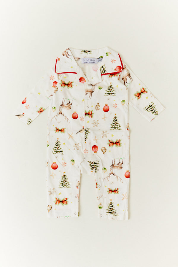 in the style In the Style Cream Babies Christmas Matching Family Romper Cream