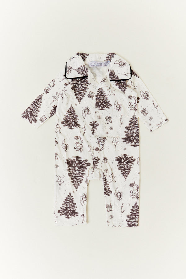 in the style In the Style Cream Babies Christmas Tree Matching Family Romper Cream