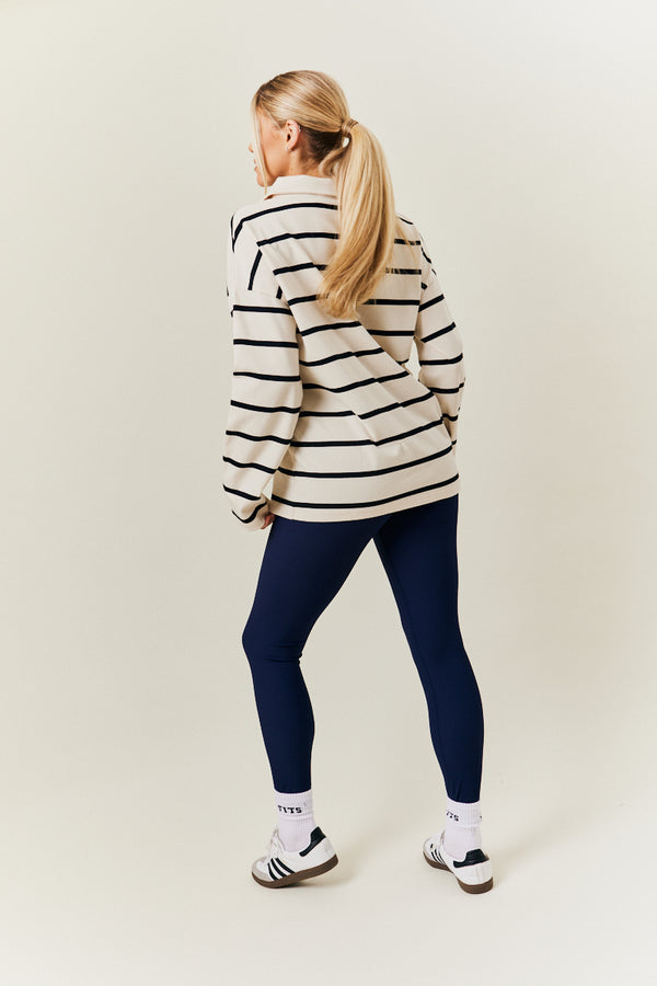 In The Style In The Style Cream & Black 90's Stripe Long Sleeve Rugby Shirt Multi