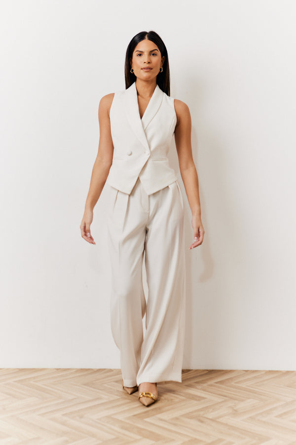 In The Style In The Style Cream Tux Waistcoat Cream