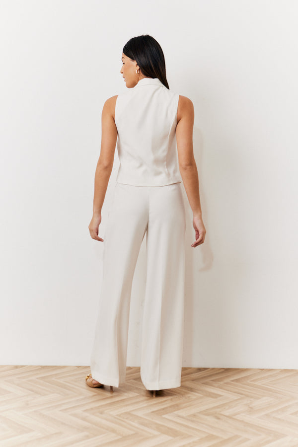 In The Style In The Style Cream Tux Waistcoat Cream