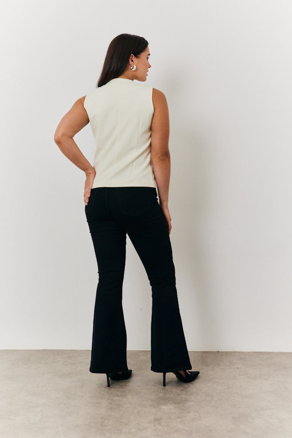 In The Style In The Style Crew Neck Waistcoat Cream