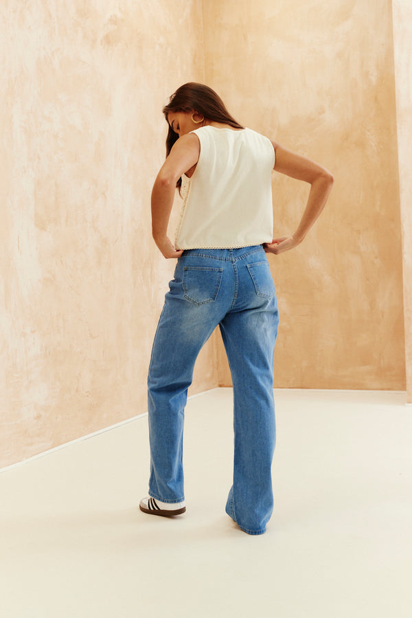 In The Style In The Style Crochet Tie Front Top Stone