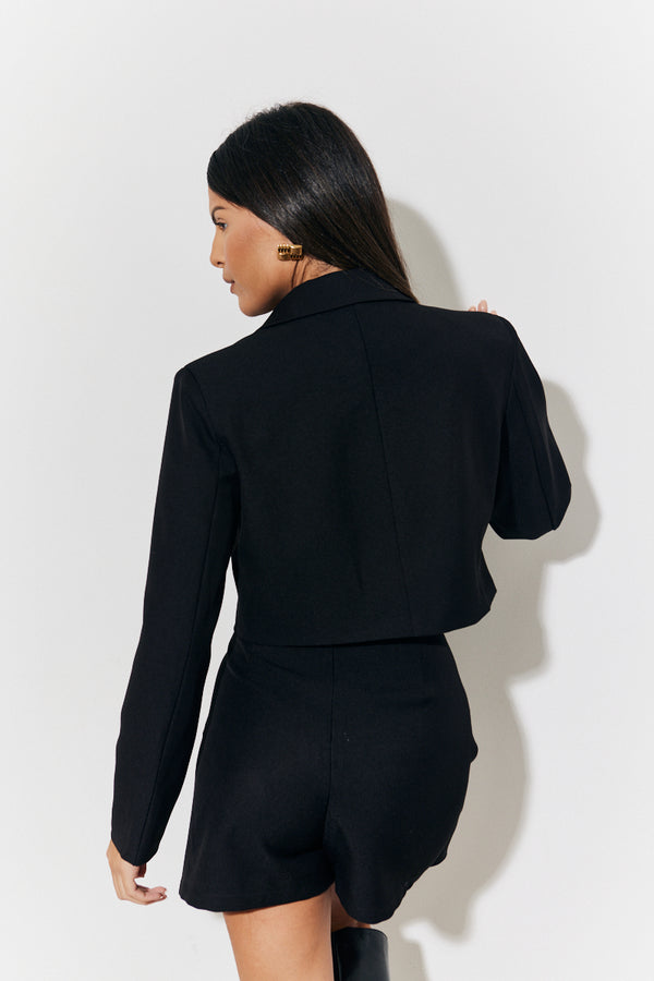 In The Style In The Style Cropped Tailored Blazer Black
