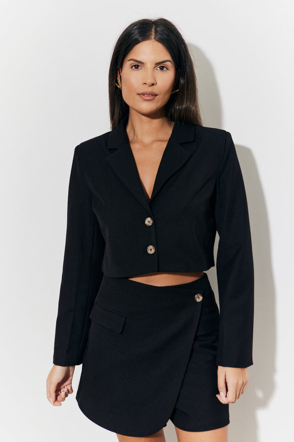 in the style In The Style Cropped Tailored Blazer Black