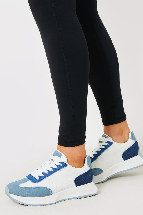 In The Style In The Style Denim Contrast Detail Trainer Blue