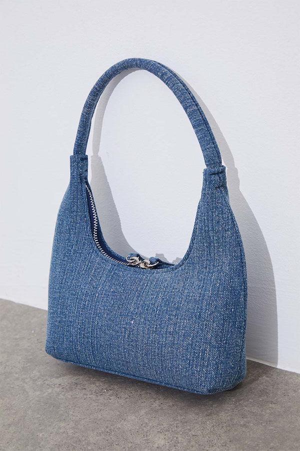 In The Style In The Style Denim Look Round Handle Grab Bag Blue