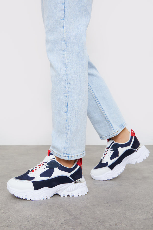 in the style In The Style Detail Chunky Trainer Navy