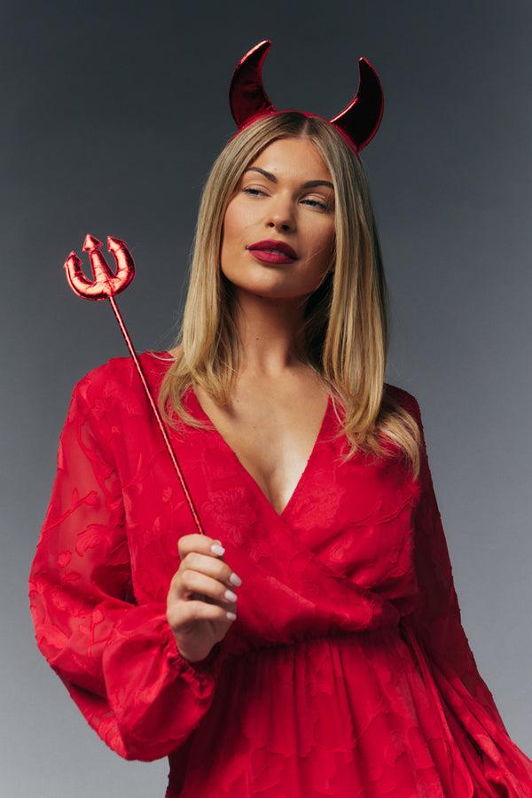 in the style In The Style Devil Horn Headband and Accessory Sets Red